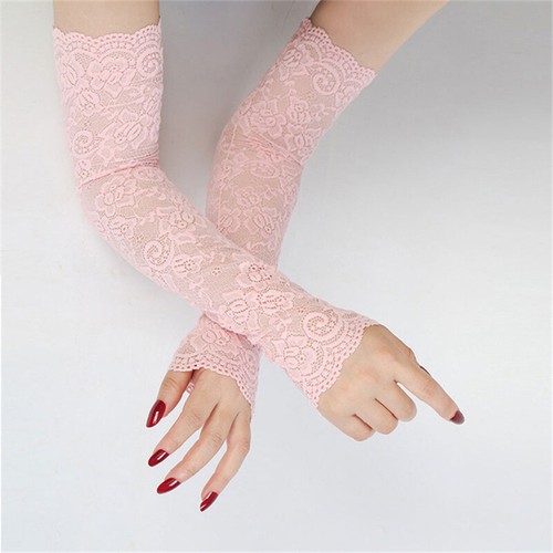 Sunscreen Sexy  Sunscreen Gloves Fingerless Long Arm Gloves Lace Sleeve   Gloves - Picture 18 of 19