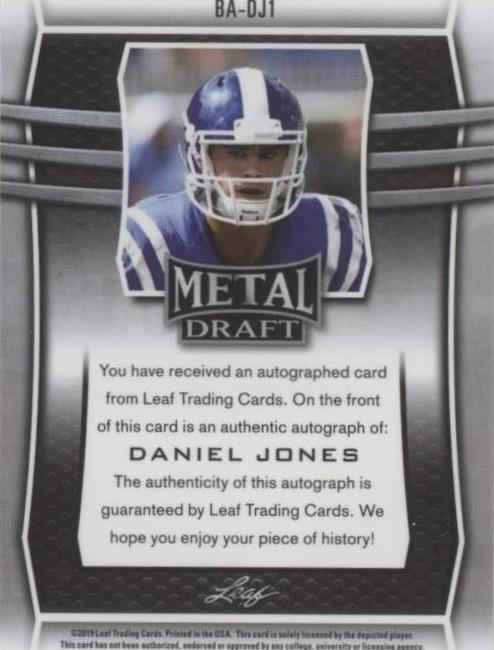 2019 Leaf Metal Draft Daniel Jones #BA-DJ1