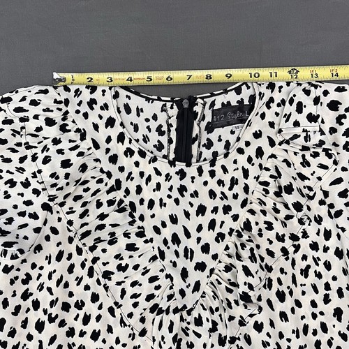 412 Style Lab Black And White Animal Print Tiered Dress Size 14 - Picture 7 of 9