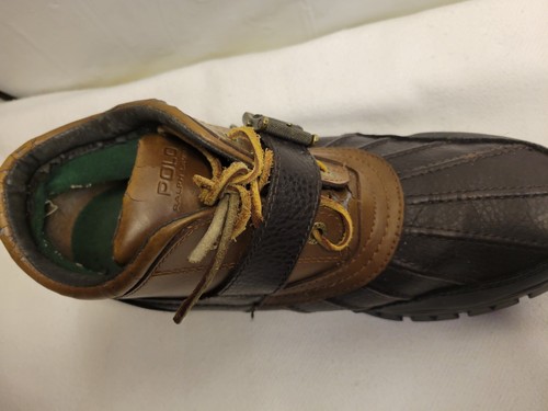 Polo Ralph Lauren Dover II Mens Boots 13D Brown Leather Duck Strap Low Mid VTG - Picture 11 of 17