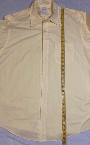 Camisa Brooks Brothers 1818 Madison Amarilla Sin Hierro L/S Botón 17-4/5 - Imagen 5 de 8