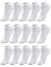 15 Pairs Mens Socks White Mens Ankle Socks Low Cut Athletic Casual Short Sock...