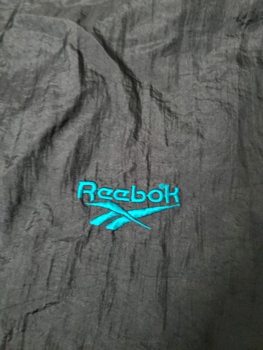 Vintage Reebok Windbreaker Trainingsjacke schwarz türkis lila Größe XL - Bild 10 von 13