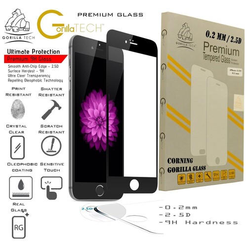 Für iPhone 6 Full Edged Hartglas Displayschutzfolie Schutz Schwarz - Bild 2 von 4