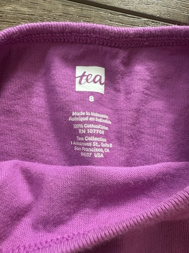 Tea Collection Butterfly Shirt Purple Girls Size 8 - Picture 3 of 4