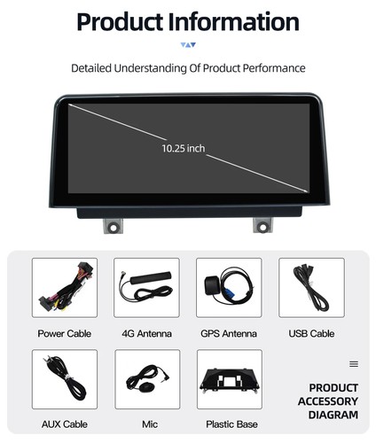 10.25" Android 14 Autoradio für BMW X5 E70 X6 E71 CIC CarPlay 64GB DAB+ GPS Navi - Bild 20 von 20