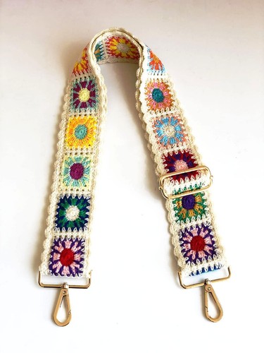 Crochet Flower Purse Straps Replacement Crossbody for Handbags Women Guitar S... - Picture 7 of 8