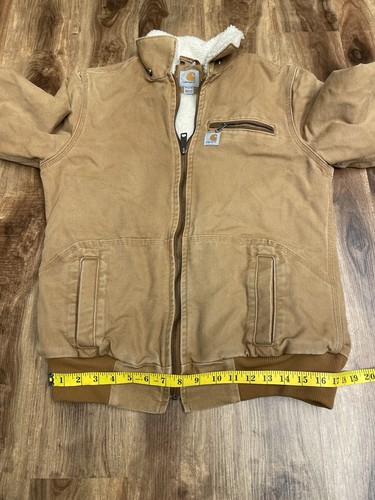 Chaqueta Carhartt para mujer mediana marrón desgastada Wildwood Sherpa forrada de lona - Imagen 6 de 9