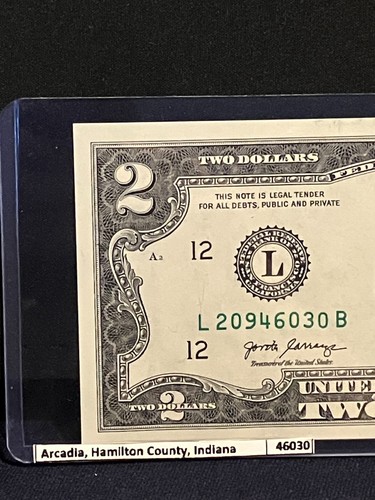 Indianápolis, Indiana, ¡números de serie con código postal! 46001 - 46926, ¡billete de $2! - Imagen 8 de 253