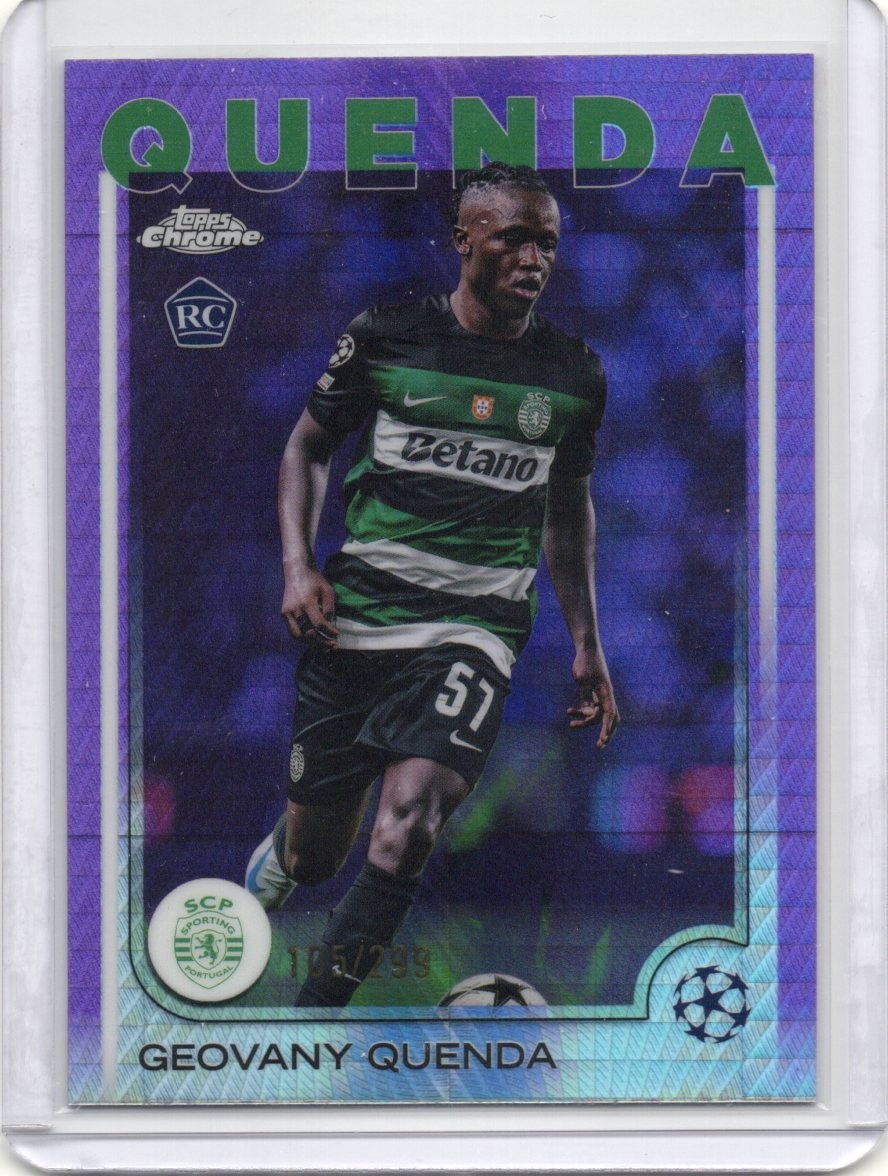 Geovany Quenda 2024-25 Topps Chrome UCC #108 Violet Refractor /299 Rookie RC