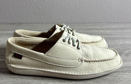 G.H. Bass Whitford Cream Soft Leather Loafer Boat Shoes Men's Sz. 13M EUC No Box - Picture 3 of 12