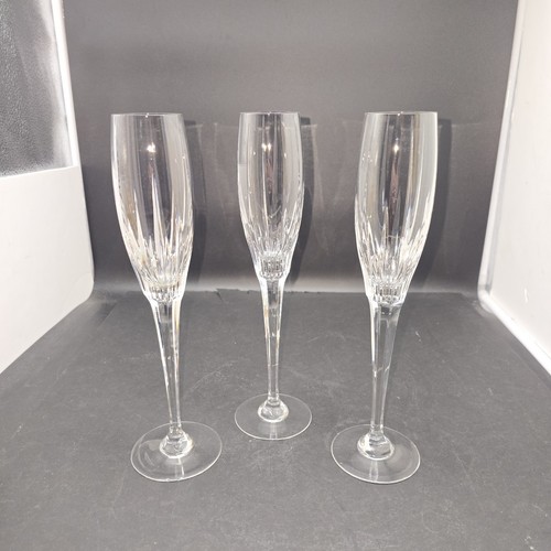 3 Crystal Champagne Flutes 10 3/4" Beautiful - Picture 3 of 11