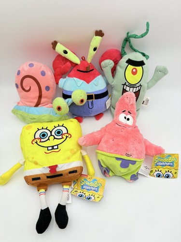 Spongebob Schwammkopf Plüsch Set grau Schnecke Plankton Mr Krabs Patrick Set 5-teilig