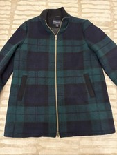 Pendleton Walker Wool Blend Plaid Coat Women s Extra Large blue green