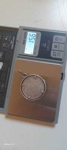 Saudi Arabia 1 Riyal Coin Pendant .917 Silver Ibn SAUD King AH 1370 (1950) - Picture 13 of 13