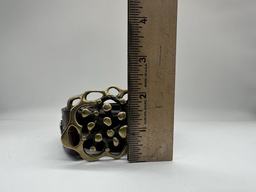 Fibbia cintura vintage Jack Boyd modernista brutalista metà secolo bronzo 'spore' - Foto 2 di 5