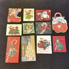 11 VTG 1940’s &50’s Norcross Greeting Cards - Christmas used