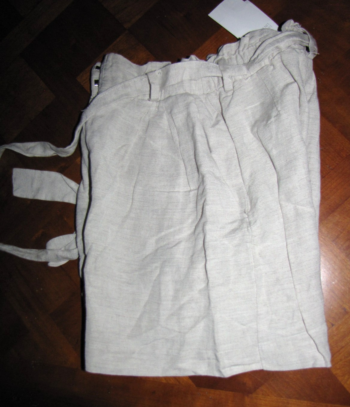 H&M Linen Blend Women's Beige Belted Shorts Size 0 With Pockets thumbnail 6