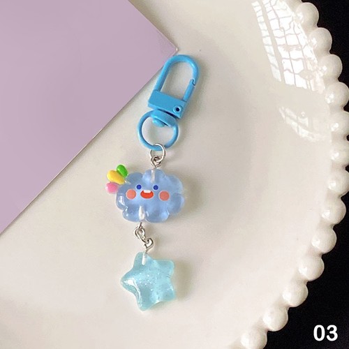Cartoon Cloud Star Keychain Pentagram Key Chain For Girls Decoration Key Ring_W - Picture 10 of 16