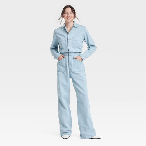 Women's Denim Baggy Jumpsuit - Universal Thread - Picture 2 of 7
