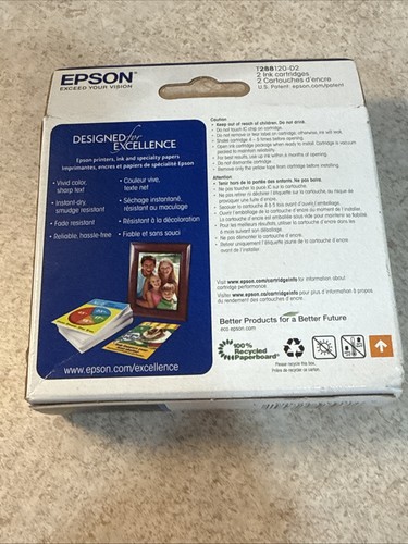 Genuine Epson 288 Standard Capacity Black Ink Cartridge 2 Pack EXP 8/2026 J1 - Zdjęcie 7 z 7