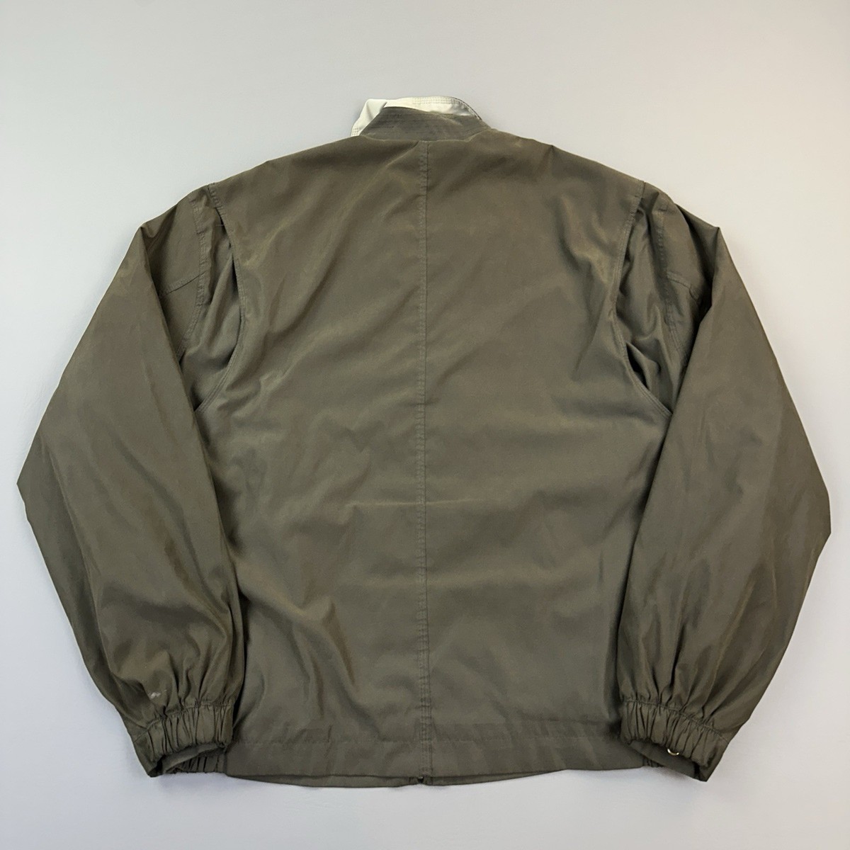 Vintage St Johns Bay Jacket Mens Large Dark Olive Full Zip Golf