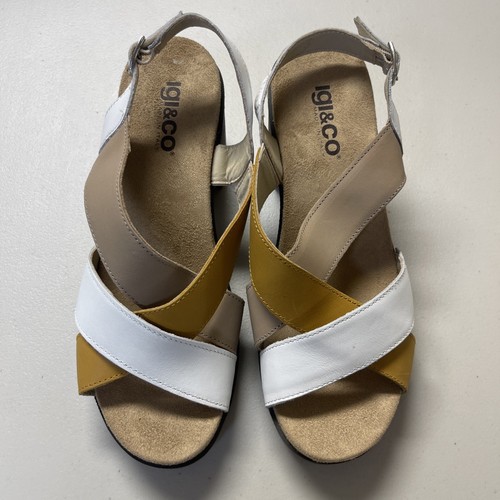 Correa para mujer Igi & Co 1667400 napa blanca de cuero hecha en Italia talla 40 EE. UU. 9,5 - Imagen 3 de 9