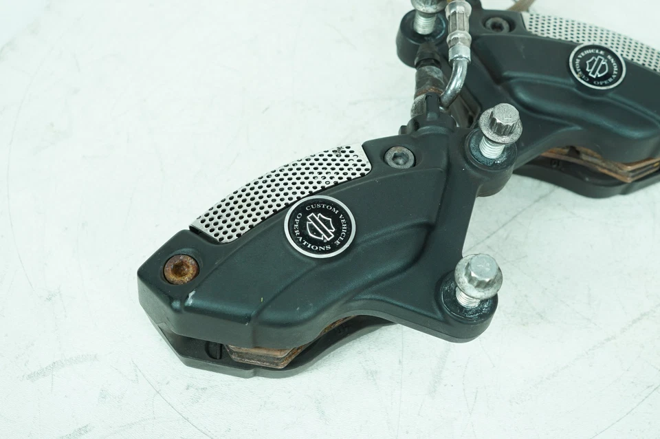 11 Harley Touring Street Glide Screamin Front Left Right Brake Calipers Line ABS - Image 2 of 4