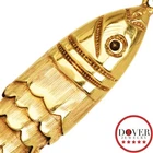 Antique 14K Yellow Gold Textured Flexible Fish Pendant 4.6 Grams NR