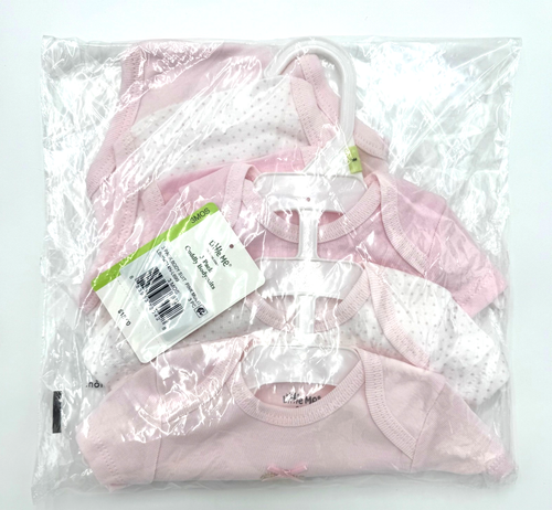 Little Me Baby Girls Cuddly Bodysuits 3 Months Light Pink 3-Pack 100% Cotton New - Picture 9 of 11