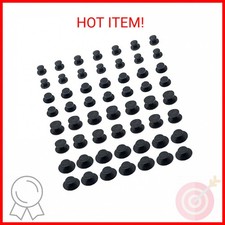 Honbay 200PCS Plastic Shoe Charm Buttons - Black Round Backs for Flat Charms or