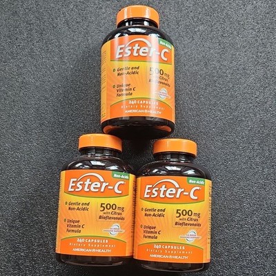 American Health Ester-C 500mg Non-Acidic Vitamin C w/ Citrus Bioflavonoids 240