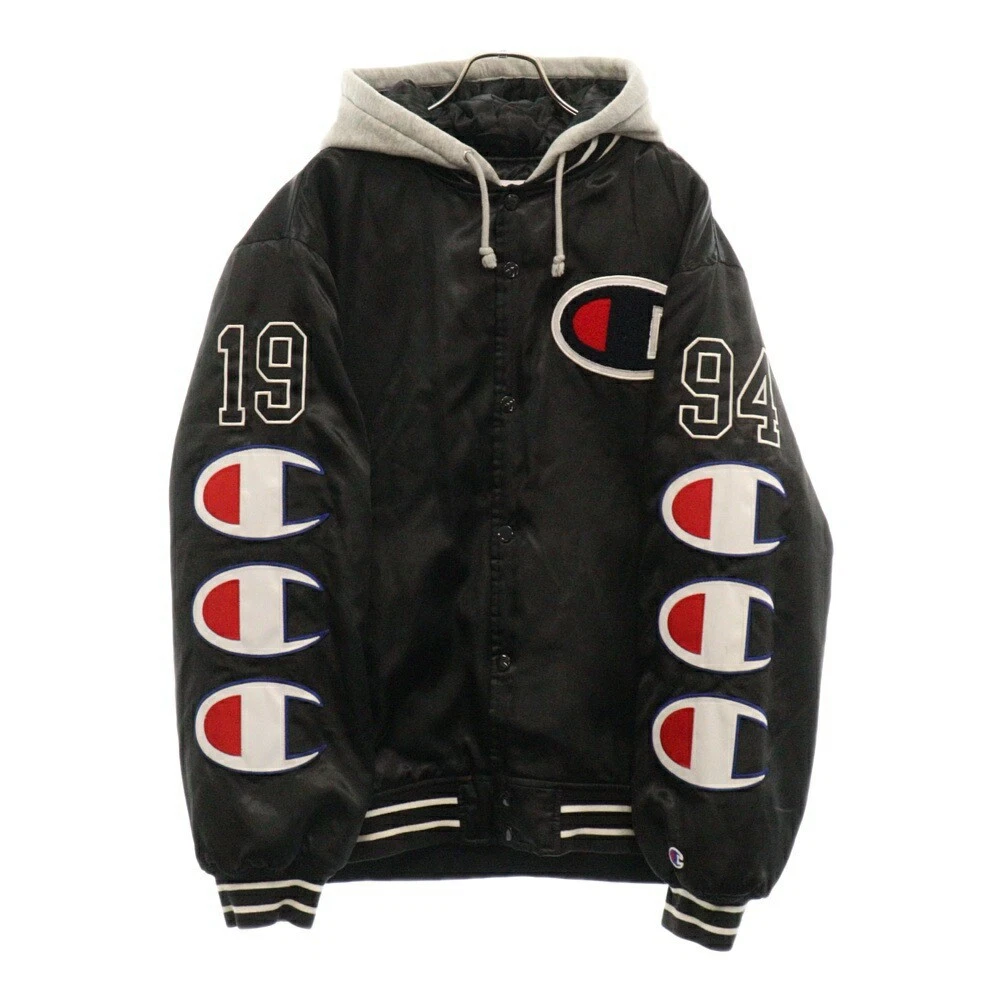 Veste universitaire satin à capuche Supreme taille M 18Aw Champion FkS95