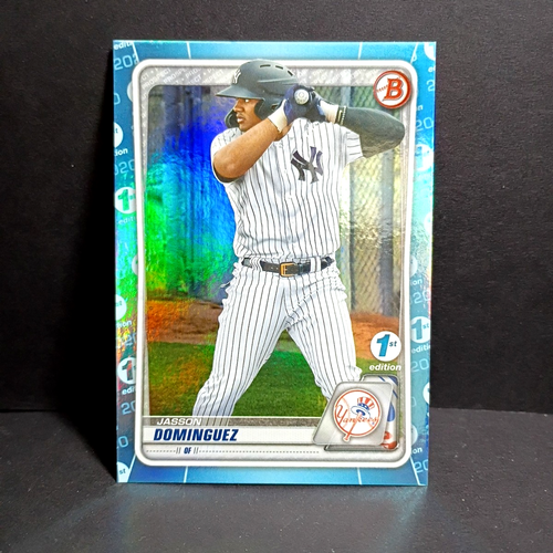 2020 Bowman 1st-Jasson Dominguez +1 (RC) SKY BLUE REFRACTOR-ROOKIE #BD-151*QRSC* - Picture 2 of 10