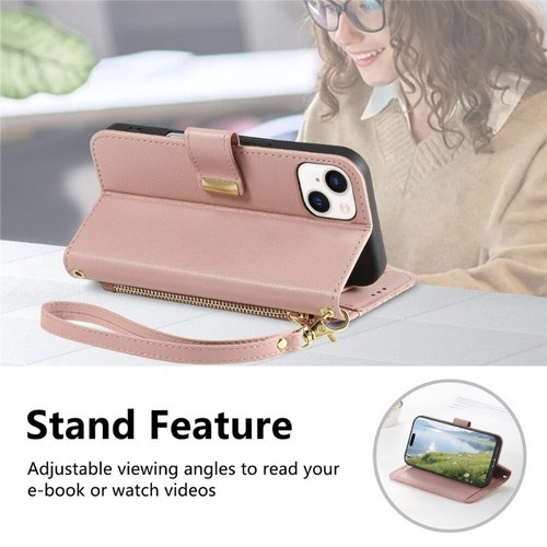 For iPhone 16e 15 14 13 12 11 Pro Max 8 Plus ZIP Wallet Case Flip Leather Cover - Picture 69 of 79