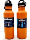 BottleKeeper 12oz Insulated Stainless Steel Beer Bottle Holder Orange Pair  New