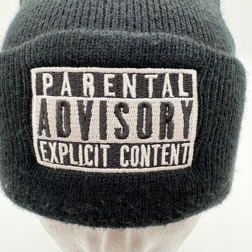 Gorro negro Parental Advisory Explicit Content talla única - Imagen 5 de 6