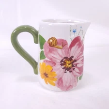 Mud Pie Floral Pitcher Bud Vase Small Decor Use Only Flowers Cottagecore