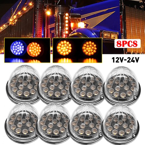 8X LED Watermelon Lights Truck Trailer Indicator Side Marker Clearance Lamp DRL - Picture 1 of 20