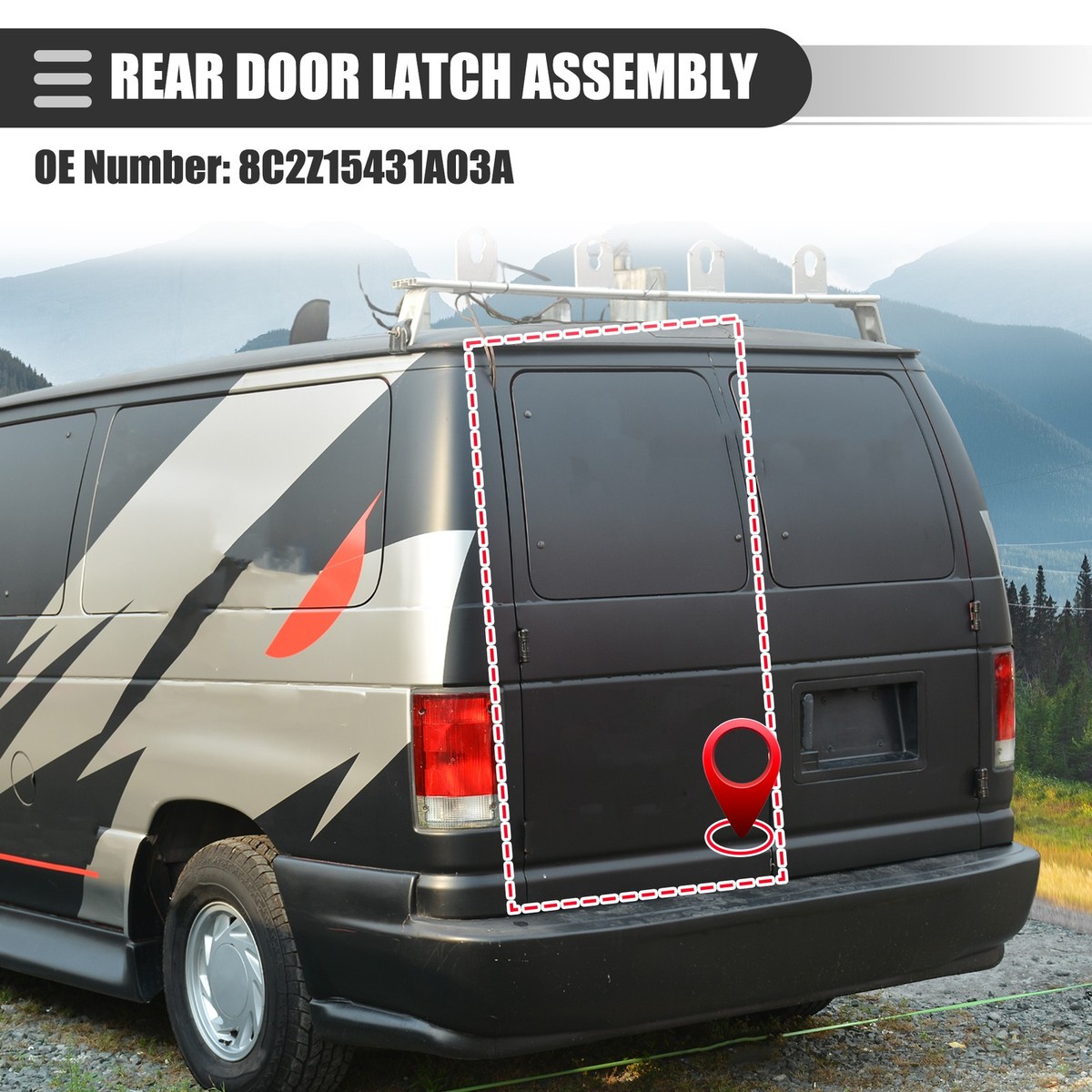 Rear Door Latch Assembly for Ford E150 E250 E350 Econoline Van No