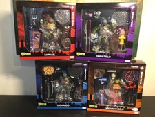 TMNT Revoltech Authentic Ninja Turtles Complete Set of 4 Figures Greg Cipes Auto