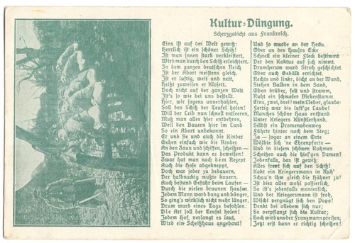 Patriotik Scherz AK 1. Weltkrieg - Kultur-Düngung