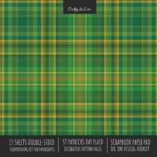 St. Patrick's Day Plaid Scrapbook Paper Pad 8x8 Scrapbooking Kit for Cardmaking