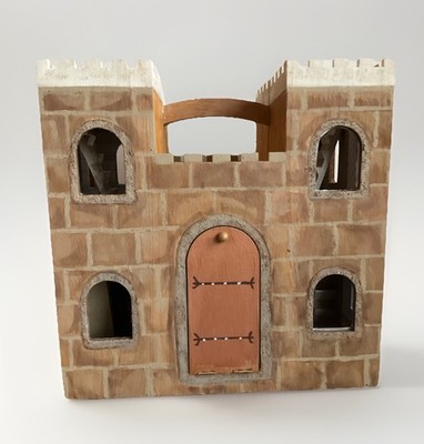 Kid s Wooden Castle Dollhouse Princess Castle House Brown Stone Medieval Castle