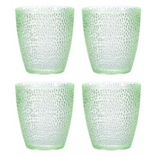 7oz Acrylic Drinking Glasses, 4Pcs Plastic Reusable Tumblers, Emerald