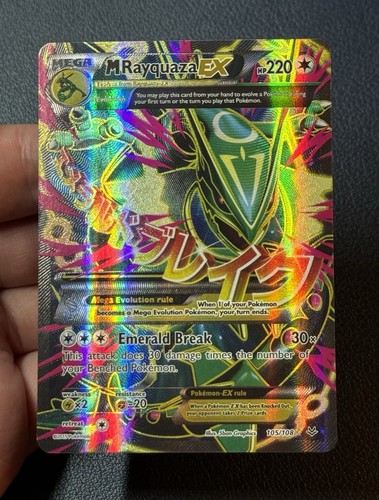 2015 Pokemon Mega M Rayquaza EX Full Art 105/108 XY Roaring Skies NM - Picture 5 of 15