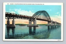 Vintage Postcard  Tacony-Palmyra Bridge Over Delaware River Philadelphia PA,