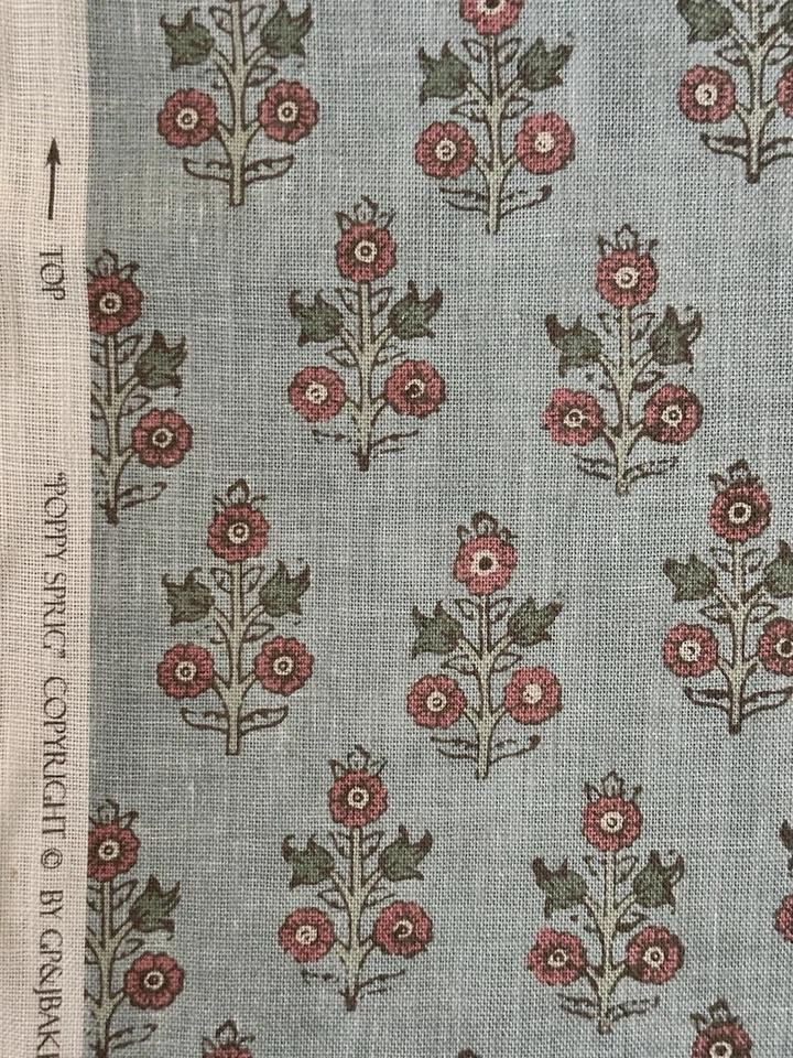 G P & J Baker Poppy Sprig 6 yardas lino/mezcla de tela - PEQUEÑAS IMPRESIONES Foto 2 de 4