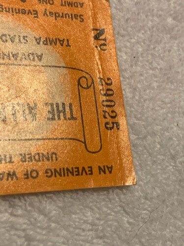 THE ALLMAN BROTHERS BAND 1973 Konzert Ticket Stub TAMPA STADIUM Gregg Ephemera - Bild 8 von 10