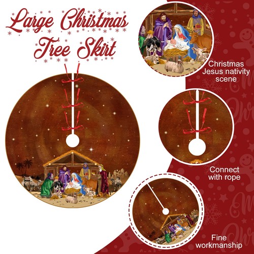 Weihnachtskrippe Baumrock Krippe Christbaummatte Jesus Christi... - Bild 3 von 7